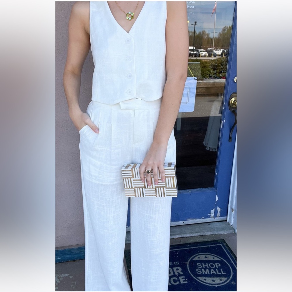 White linen outfit